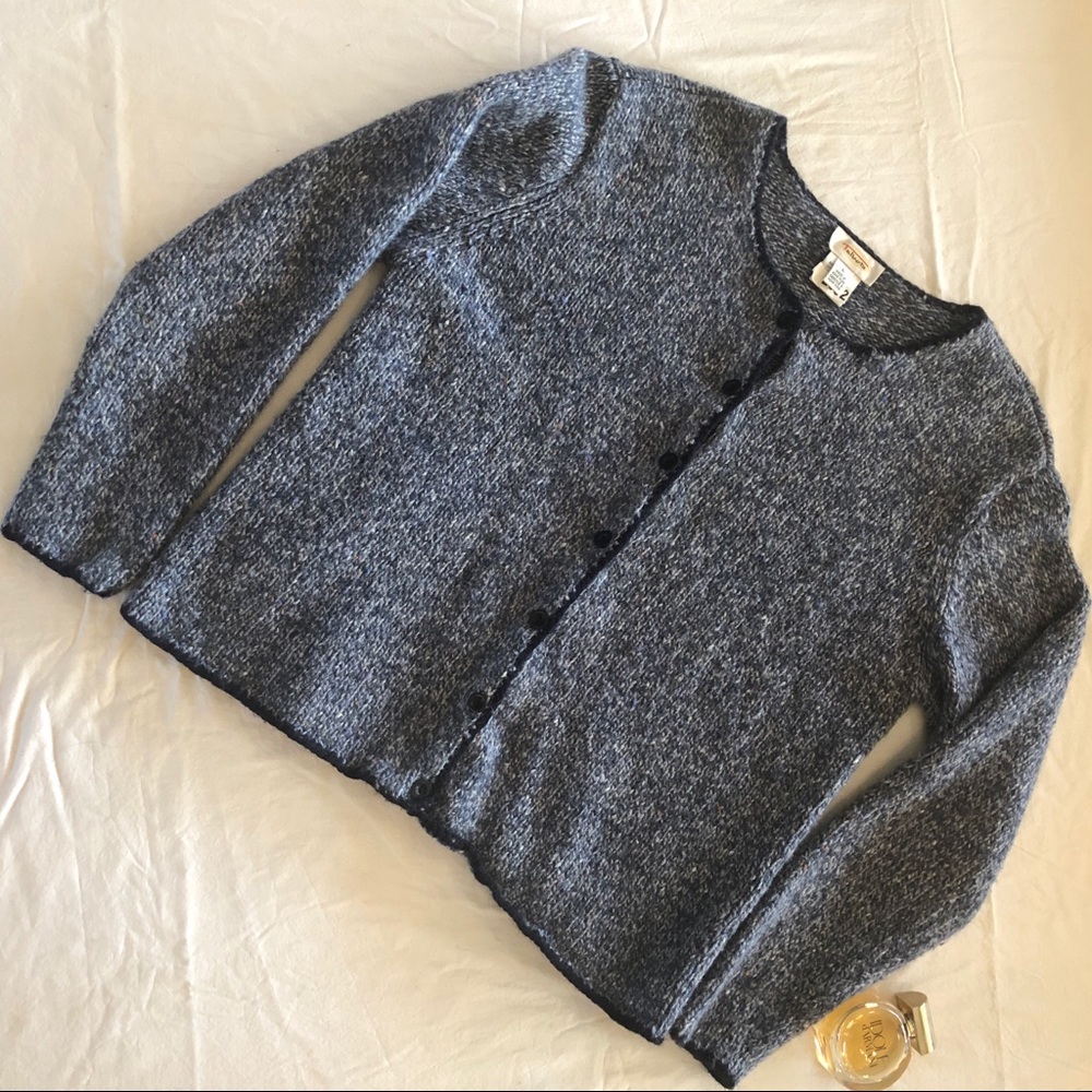 Heather Blue Cropped Cardigan